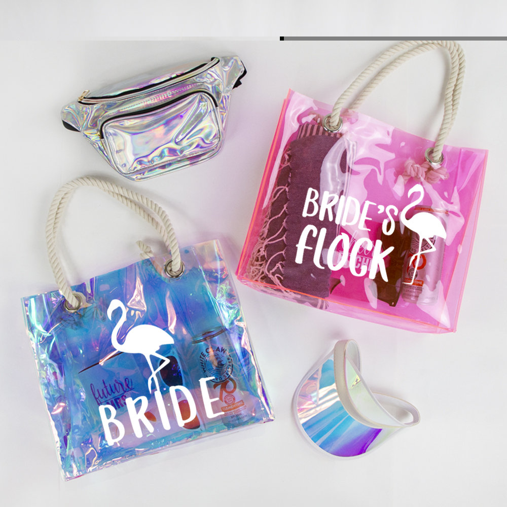 Bride Tote Bag, Bride's Flock Tote Bag, Bachelorette Party Tote Bag Gifts, Personalized Tote Bag, Custom Bridal Tote Bag, Bridal Shower Tote