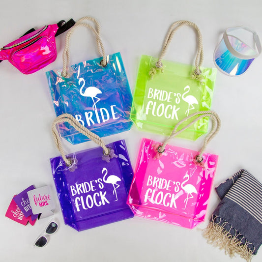 Bride Tote Bag, Bride's Flock Tote Bag, Bachelorette Party Tote Bag Gifts, Personalized Tote Bag, Custom Bridal Tote Bag, Bridal Shower Tote