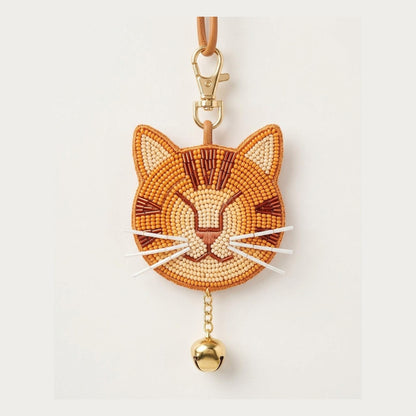 Personalized Beaded Cat Bag Charm