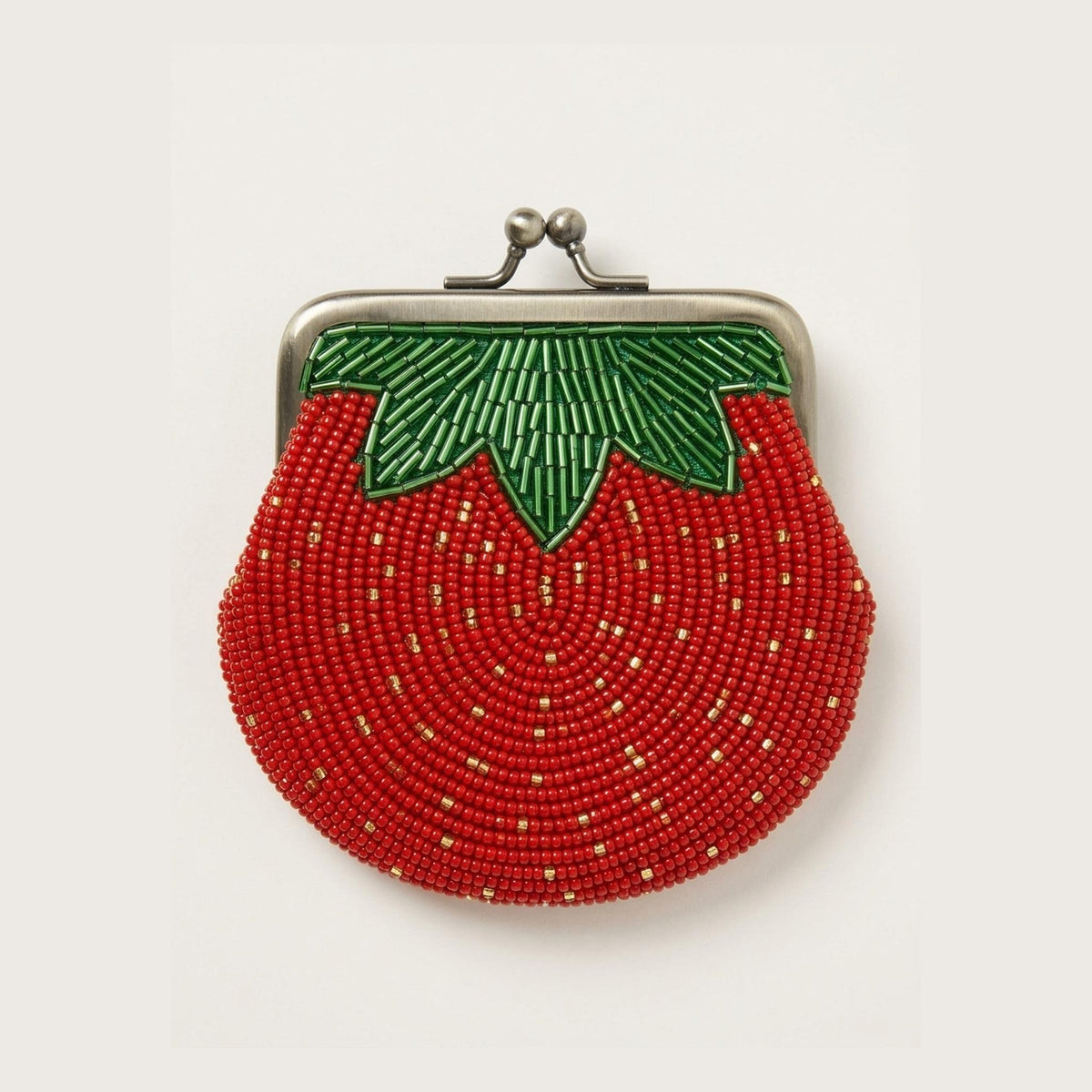 Strawberry Beaded Coin Purse
