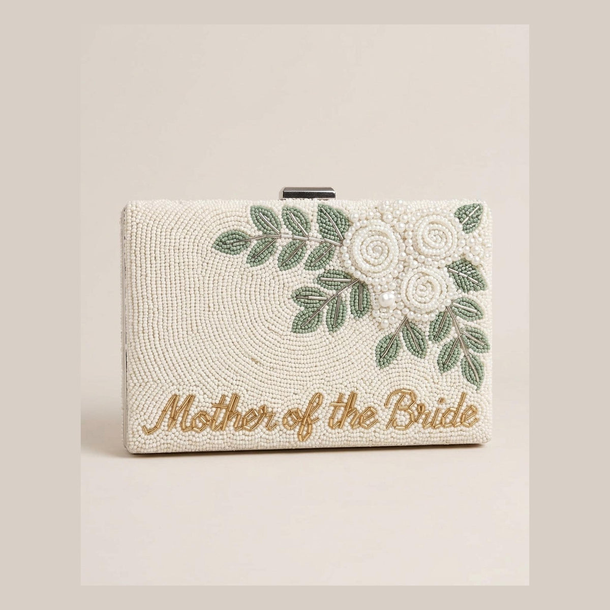 Personalized Mother of the Bride Beaded Clutch