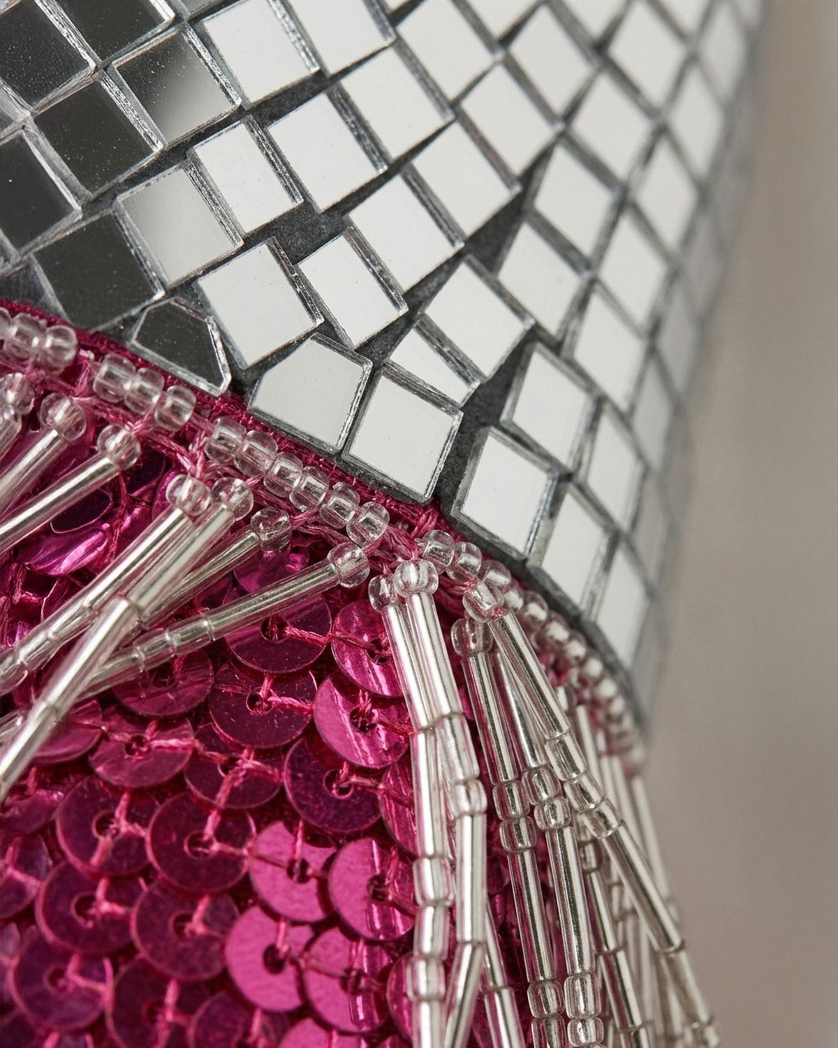 Hot Pink Disco Ball Beaded Stocking