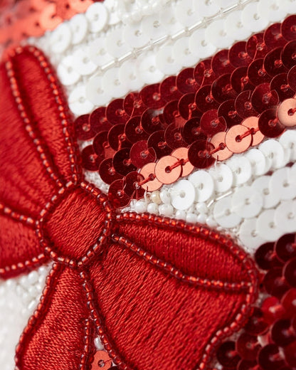 Candy Cane Sequin Beaded Stocking