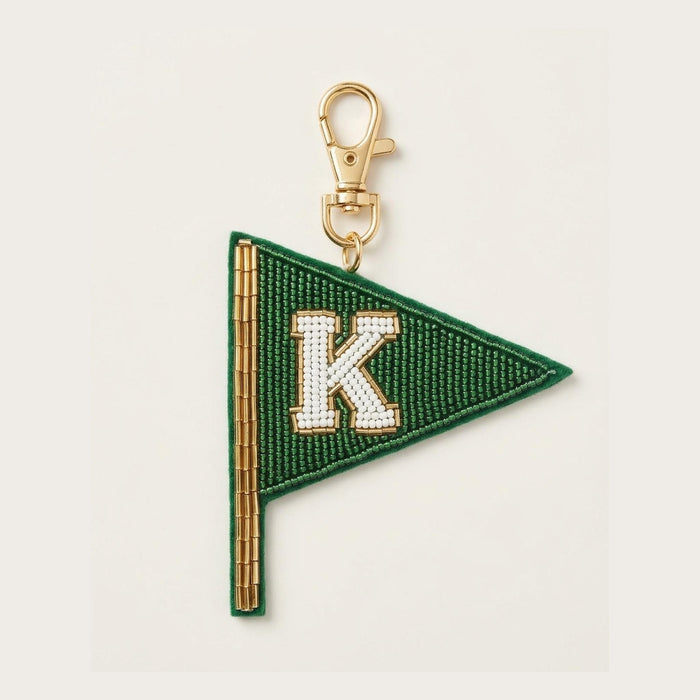Personalized Beaded Golf Flag Bag Charm, Custom Initial Mono