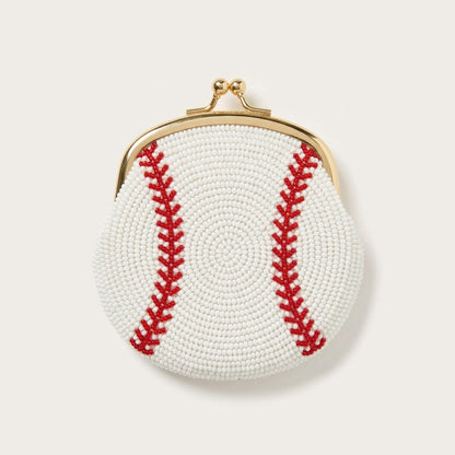 Custom Beaded Baseball Coin Purse, Personalized Game Day Kis