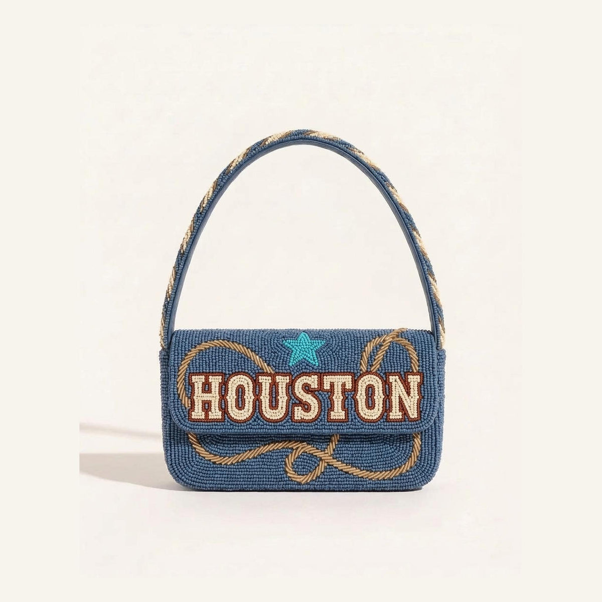 Personalized Houston Beaded Shoulder Bag with Rodeo Lasso, C