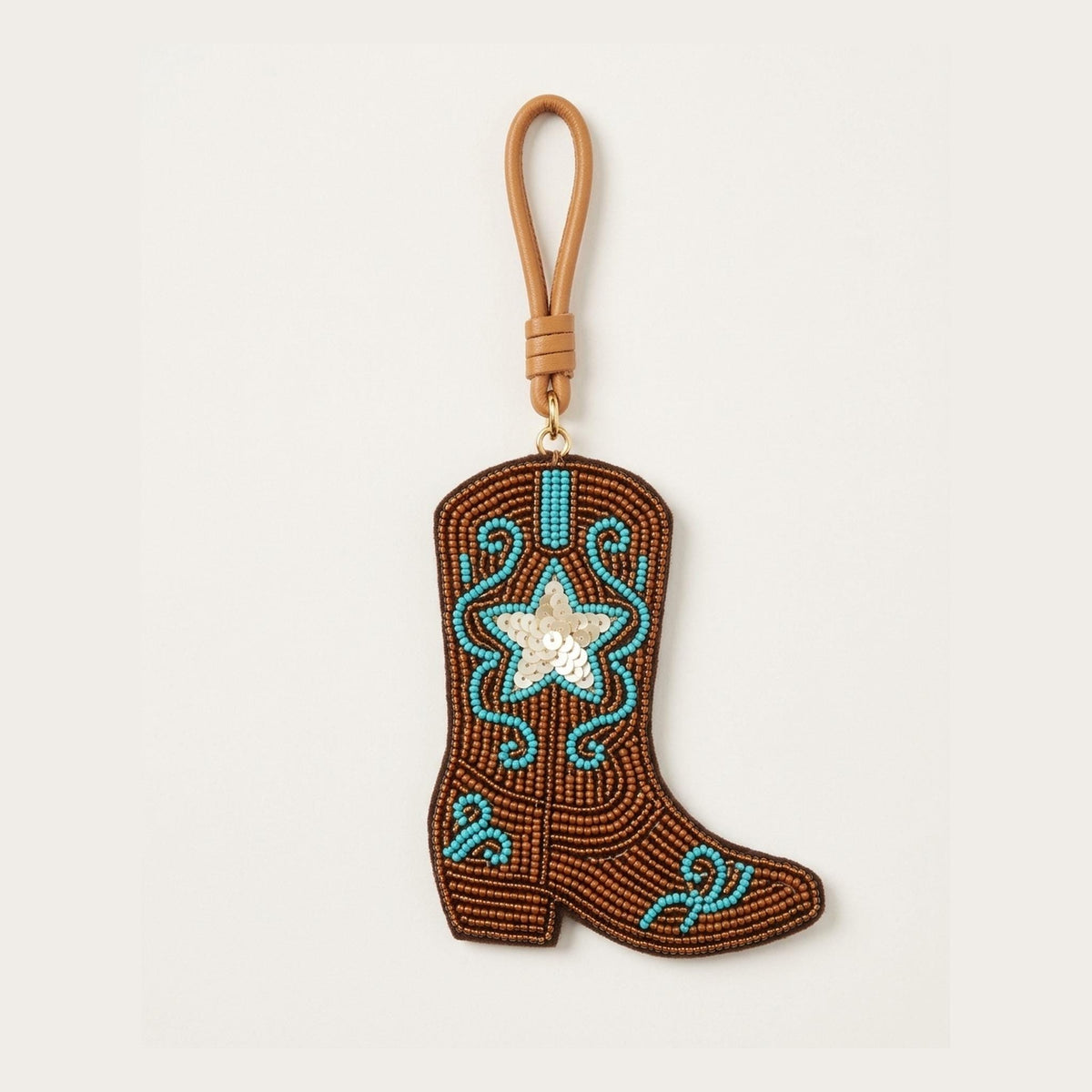 Beaded Cowboy Boot Bag Charm, Western Purse Charm Personaliz