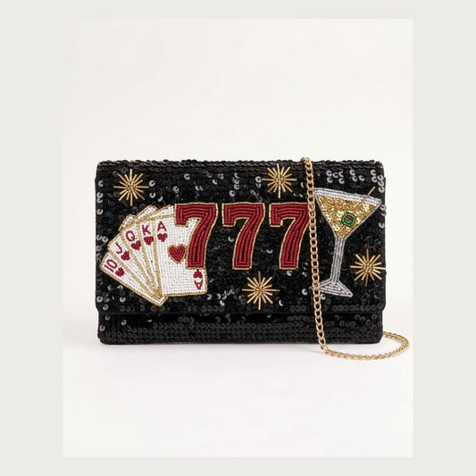Vegas 777 Beaded Clutch Purse