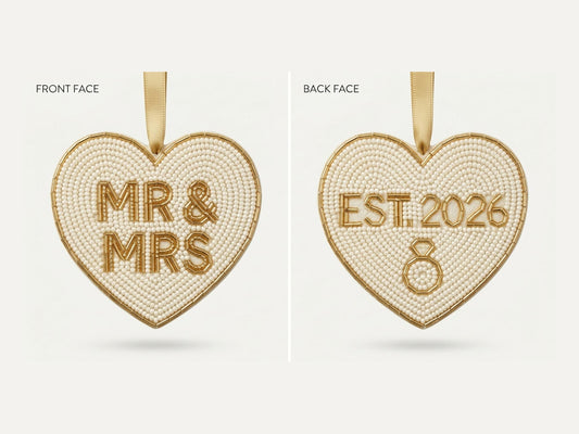 Personalized Mr and Mrs beaded ornament