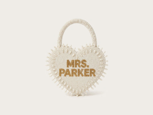 Personalized beaded heart bag
