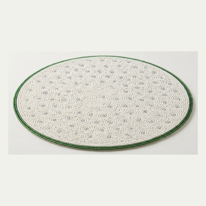 Personalized Golf Ball Beaded Placemat, Round Table Mat for 