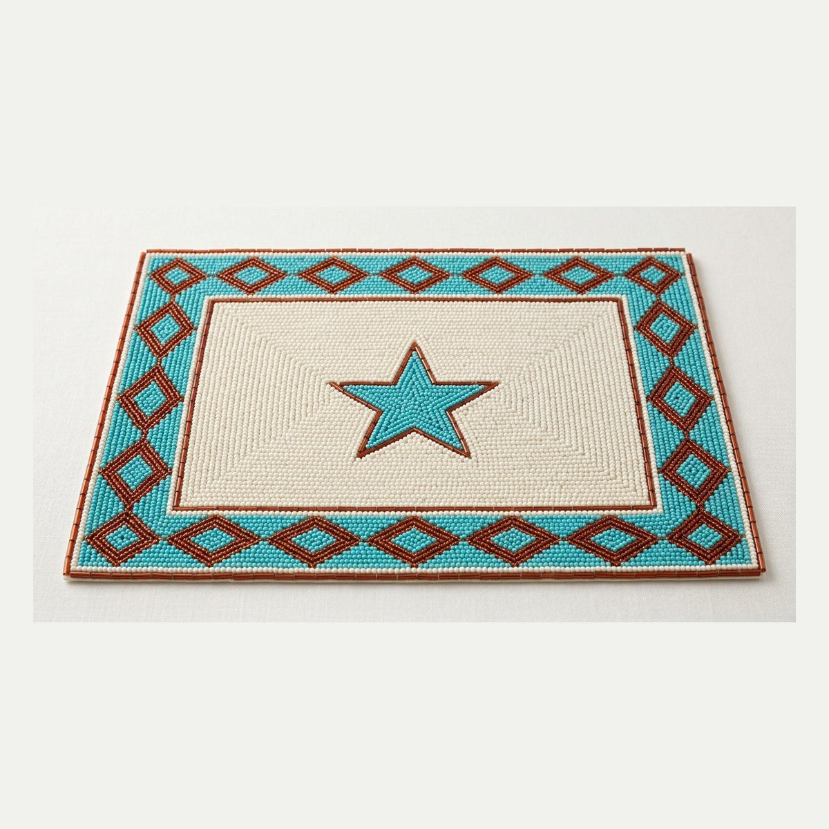 Western Star Beaded Placemat, Southwest Hand Beaded Place Ma