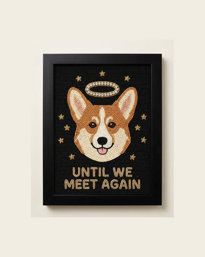 Custom Corgi Memorial Framed Beaded Wall Art, Personalized D