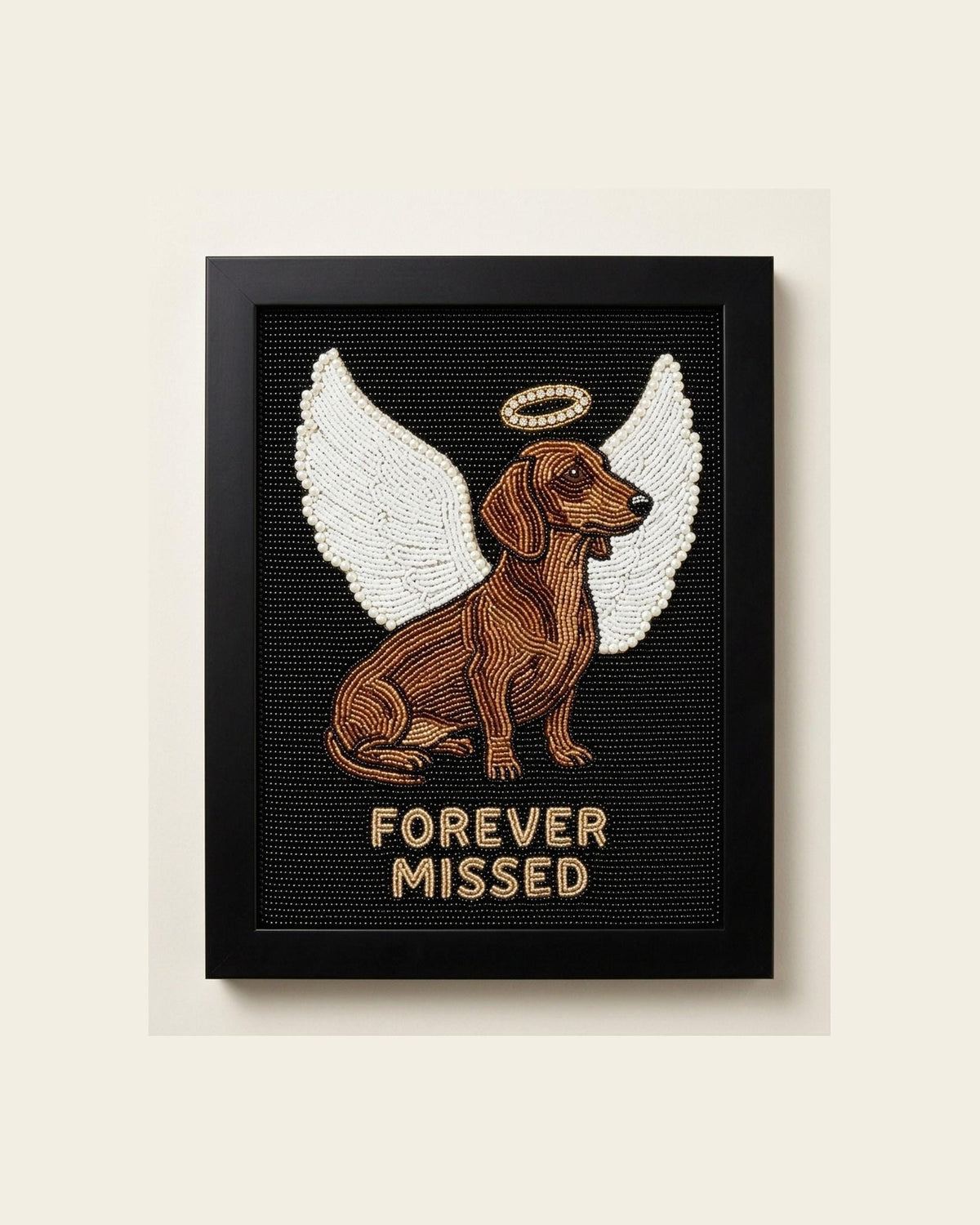 Personalized Dachshund Memorial Beaded Wall Art, Custom Pet 