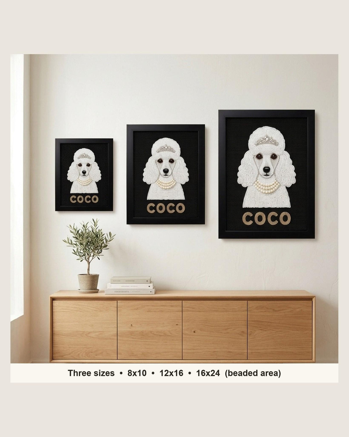 three sizes on the wall