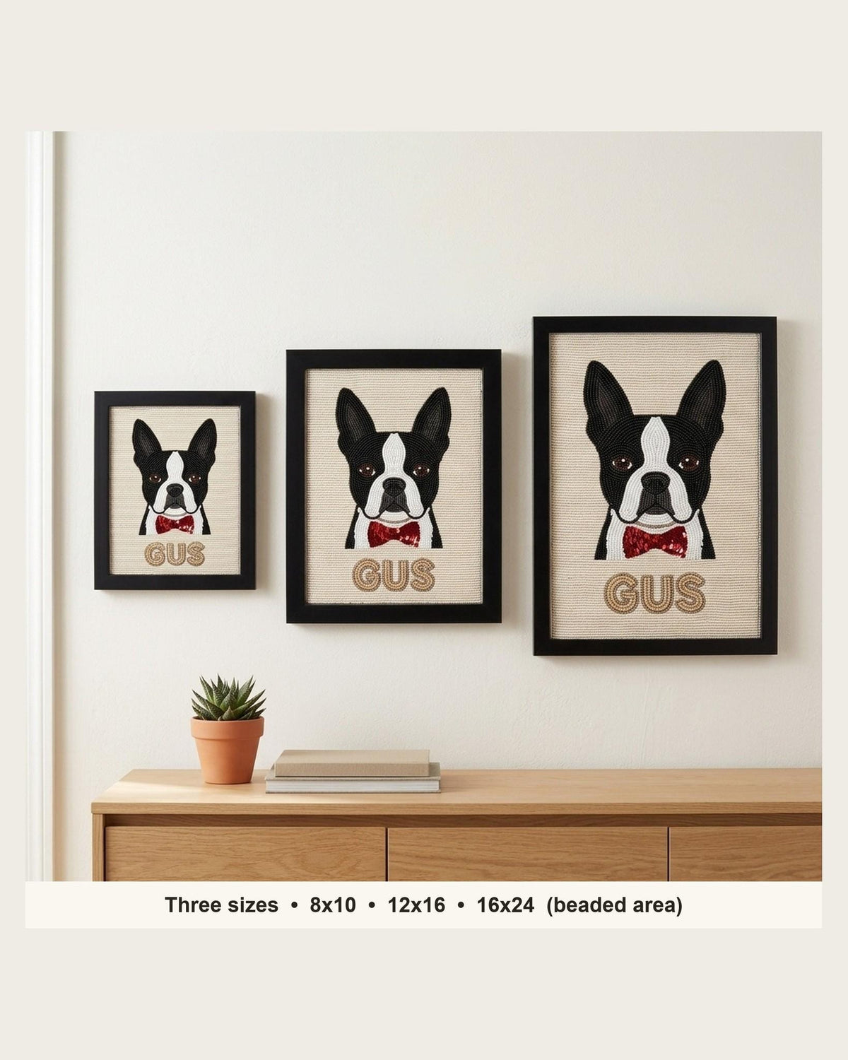 three sizes on the wall