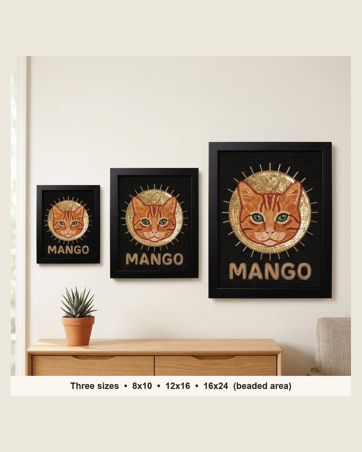 three sizes on the wall