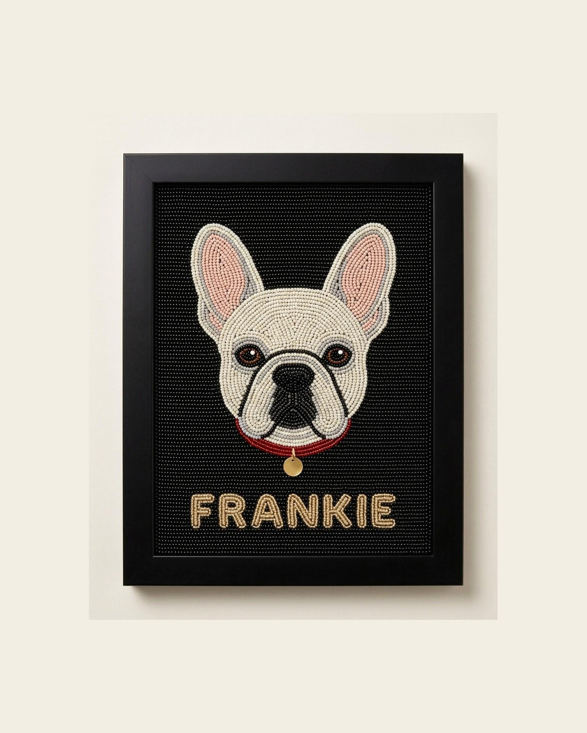 Custom French Bulldog Beaded Wall Art, Personalized Frenchie