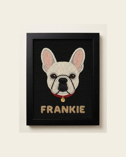 Custom French Bulldog Beaded Wall Art, Personalized Frenchie
