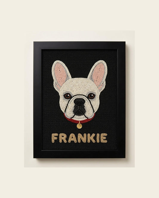 Custom French Bulldog Beaded Wall Art, Personalized Frenchie