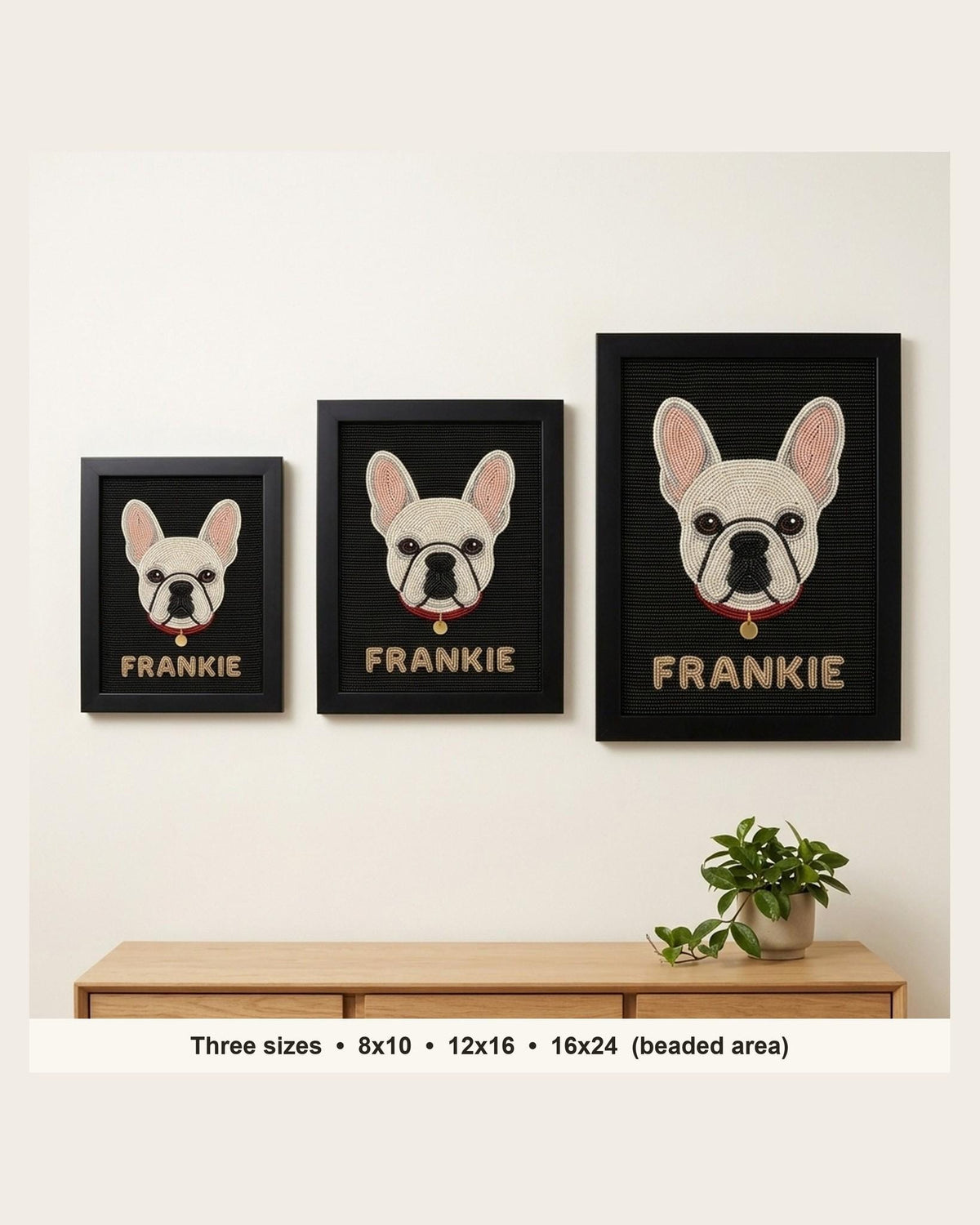 three sizes on the wall