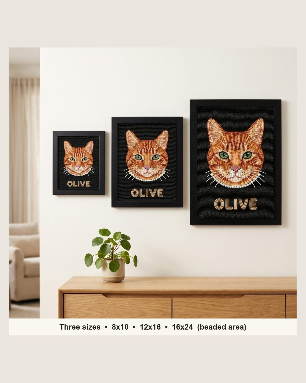 three sizes on the wall