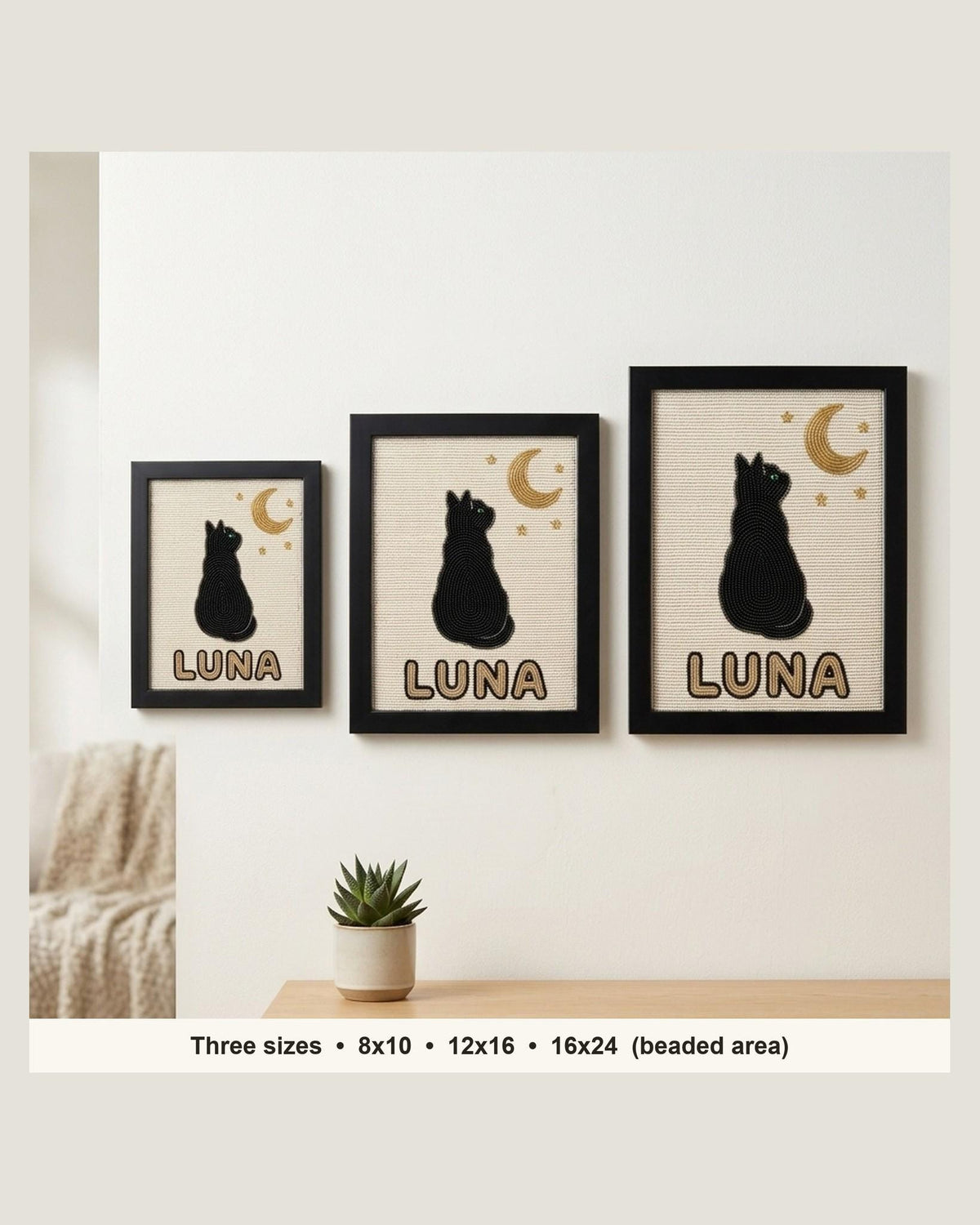 three sizes on the wall
