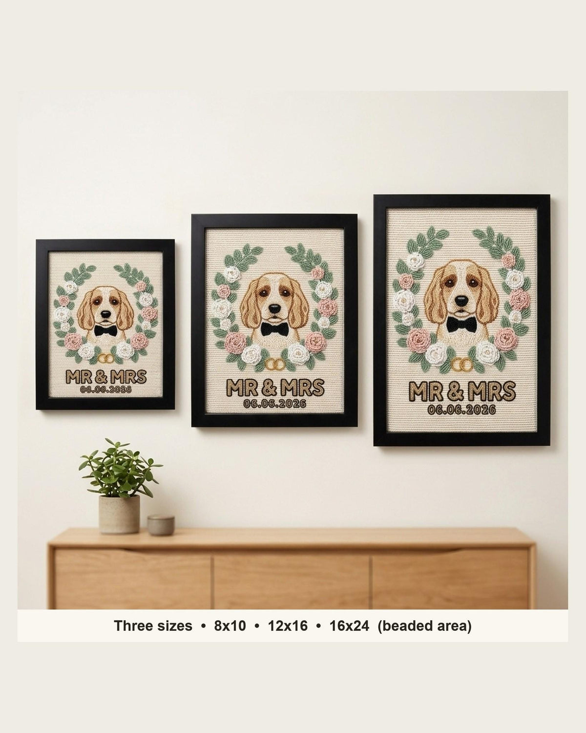 three sizes on the wall