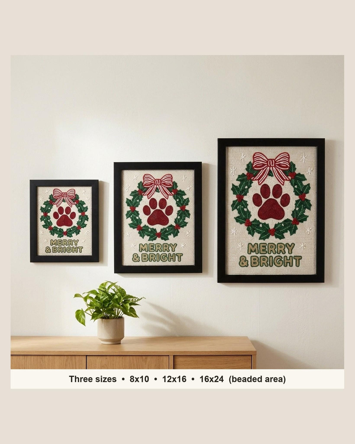 three sizes on the wall