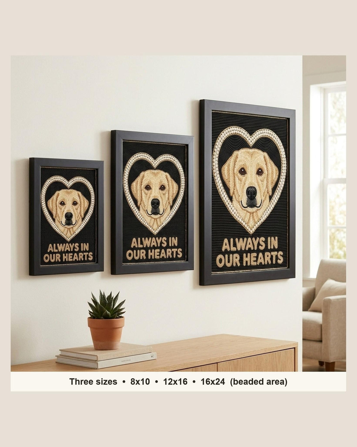 three sizes on the wall