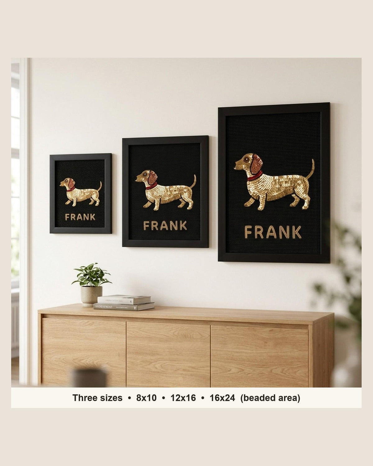 three sizes on the wall