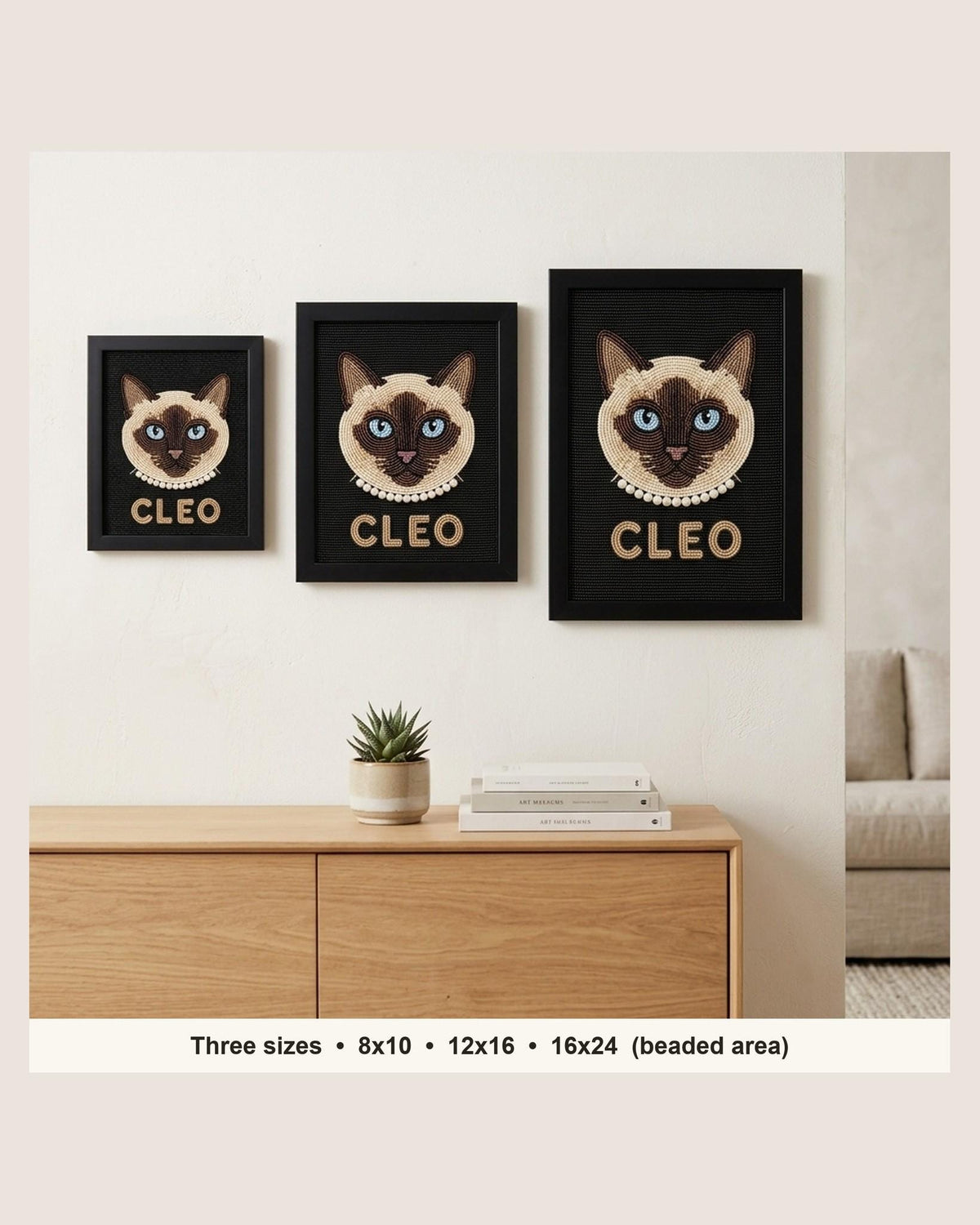 three sizes on the wall