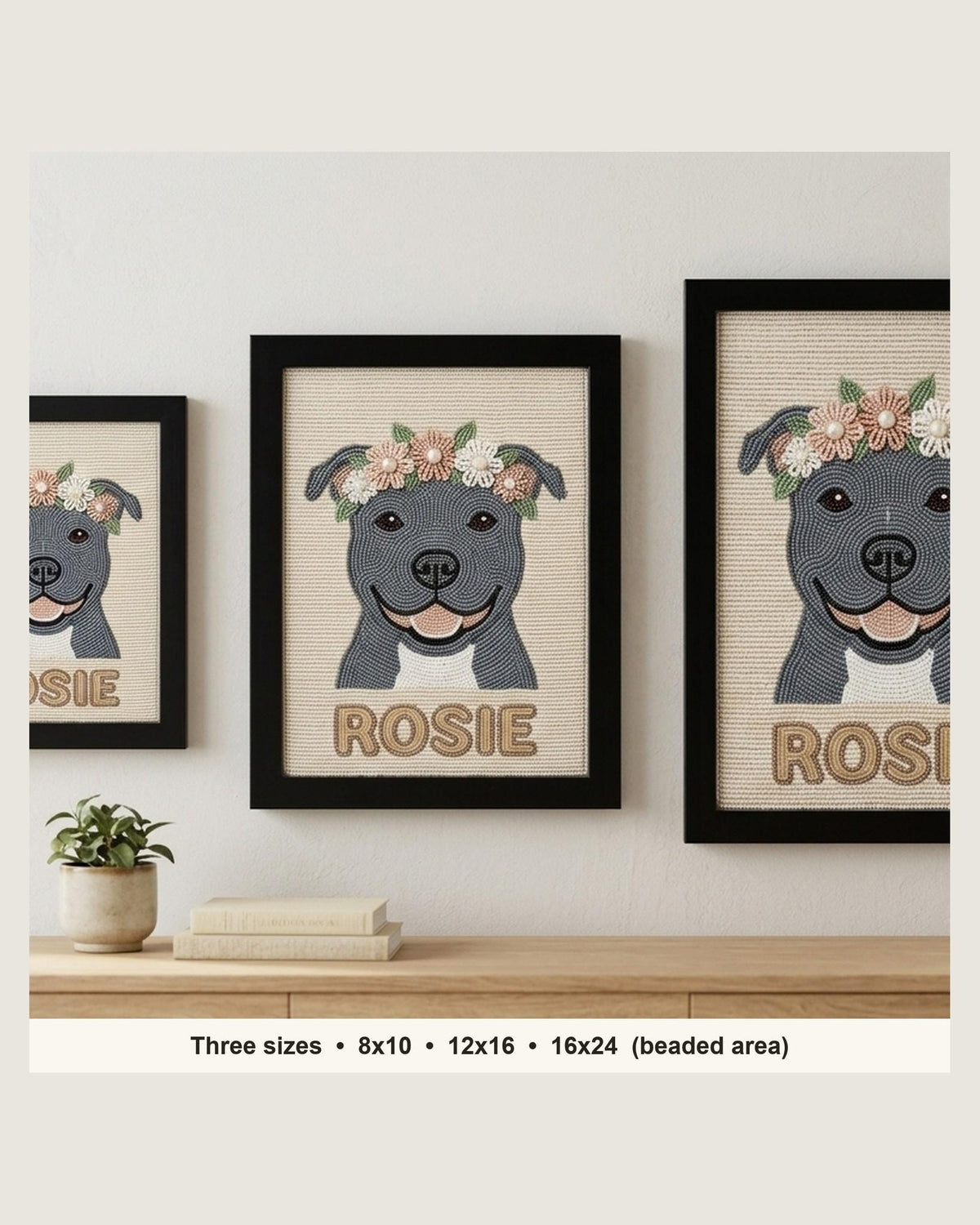 three sizes on the wall