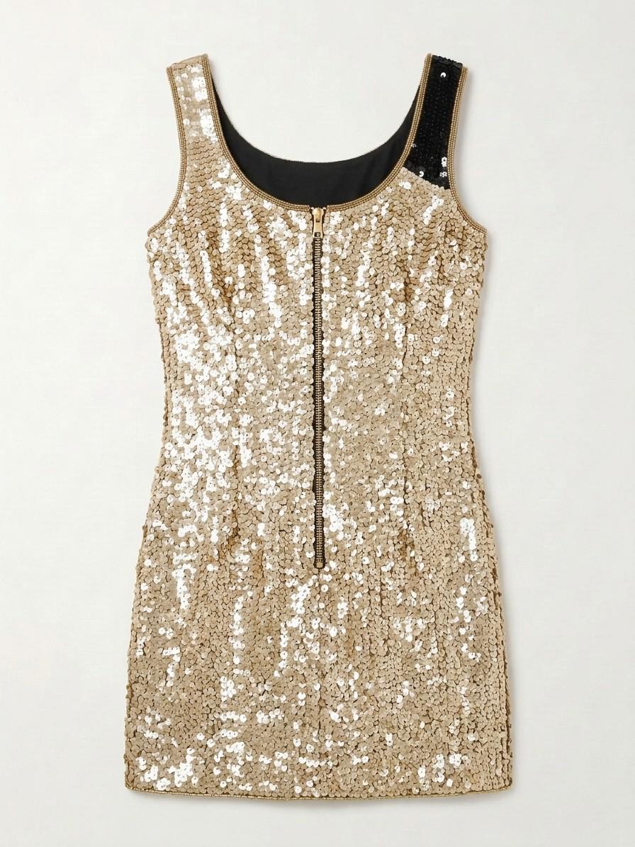 Pop the Bubbly beaded reception dress, back with gold zipper