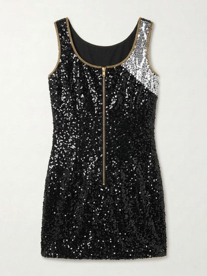 Mrs. Crystal Ring beaded reception dress, back with gold zipper
