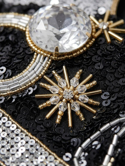 Mrs. Crystal Ring beadwork close-up
