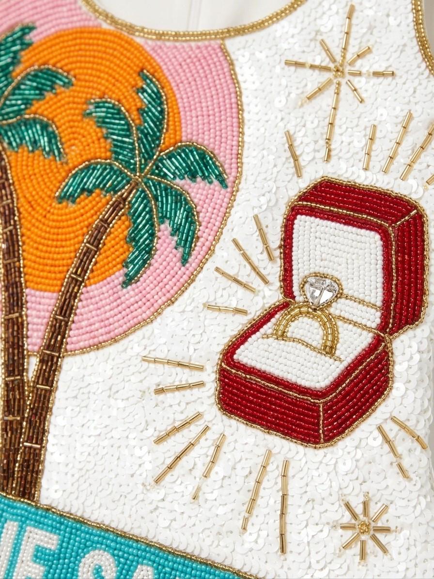 She Said Yes beadwork close-up
