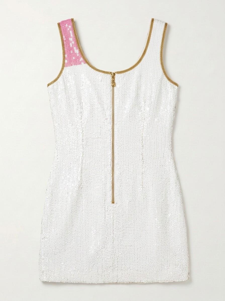 Howdy Mrs. beaded reception dress, back with gold zipper