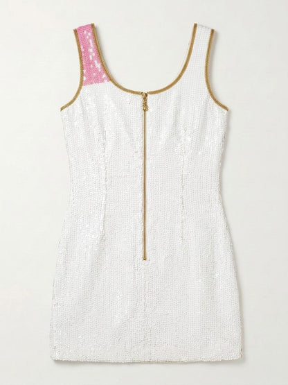 Howdy Mrs. beaded reception dress, back with gold zipper