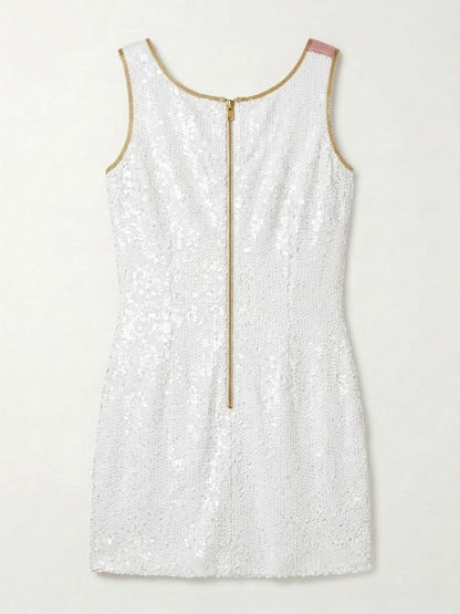 Bride Sash beaded reception dress, back with gold zipper