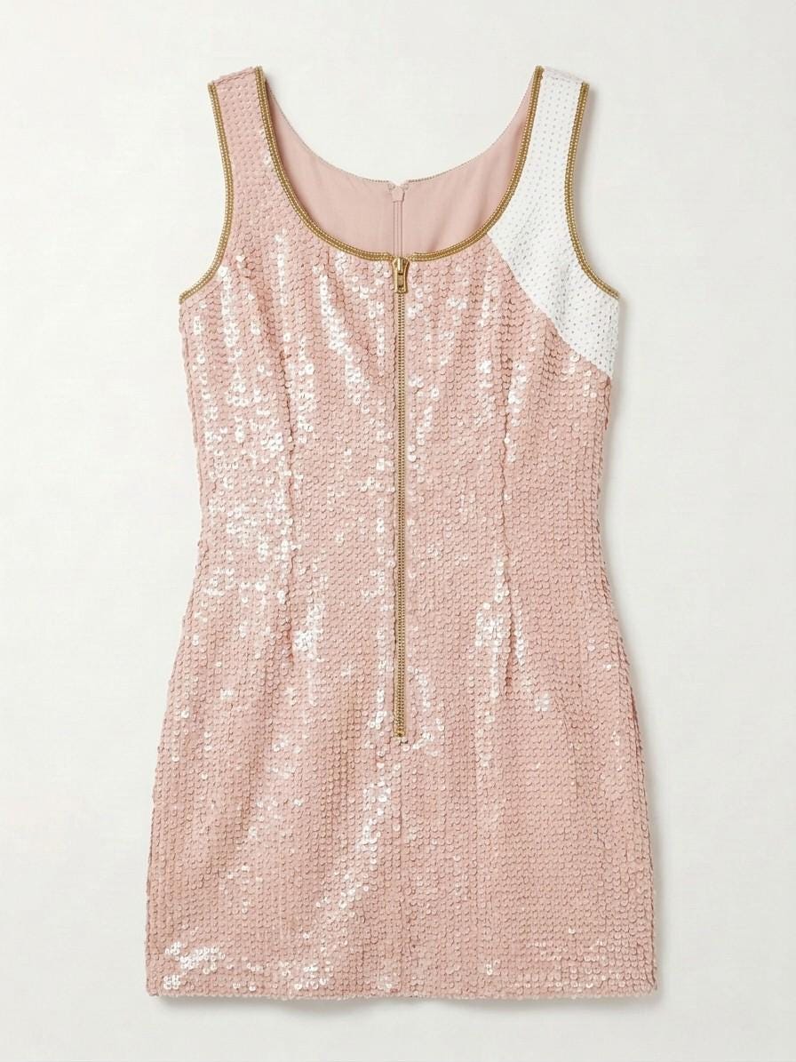 The Rock beaded reception dress, back with gold zipper