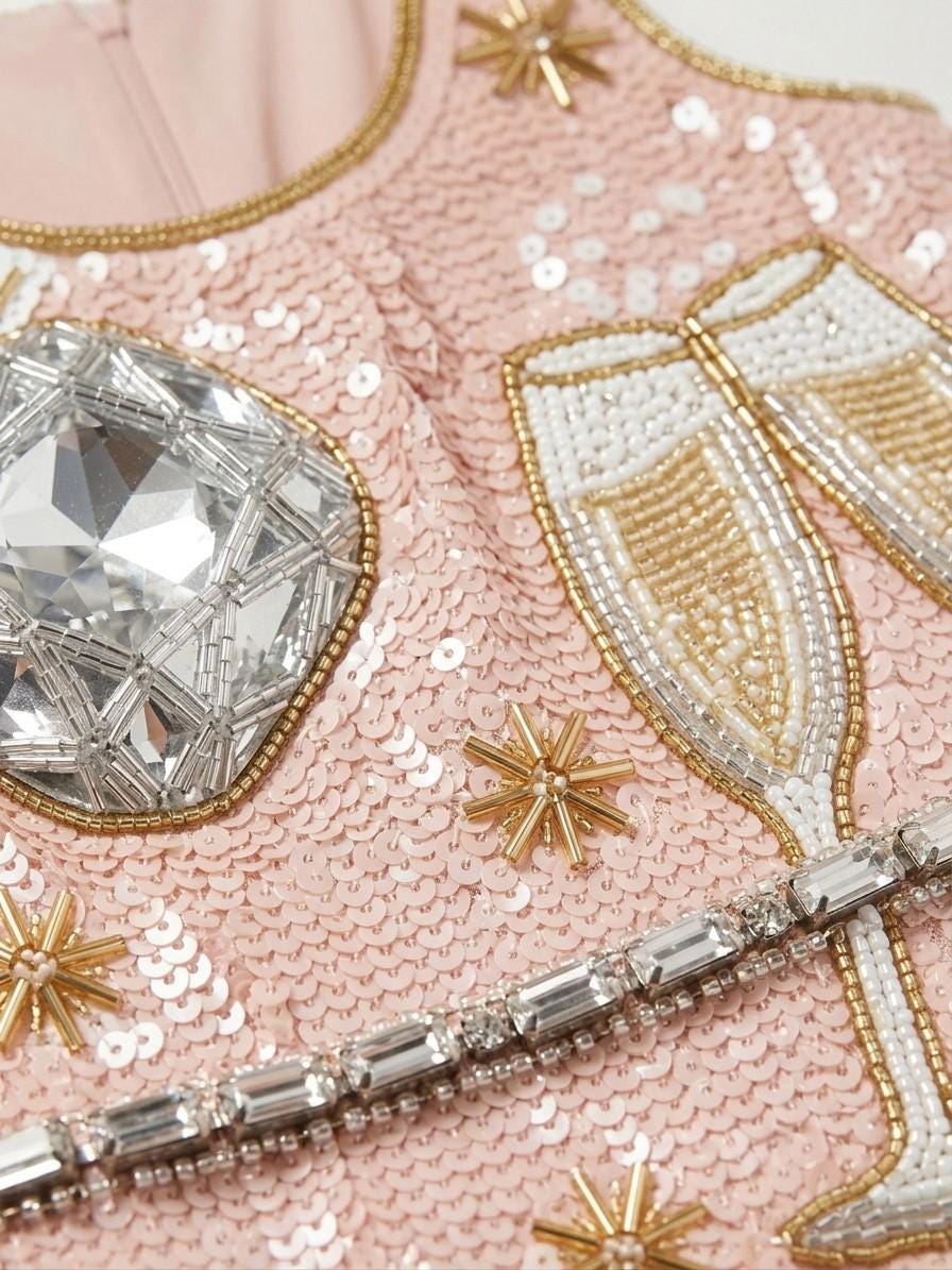 The Rock beadwork close-up