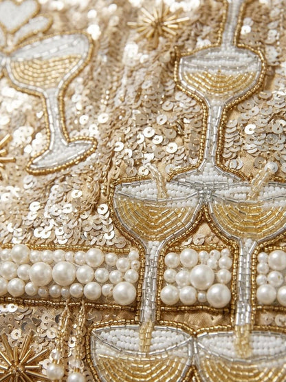 Champagne Tower beadwork close-up