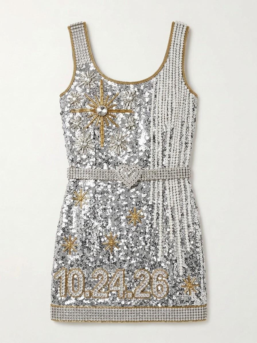 All That Glitters hand-beaded sequin reception dress, front