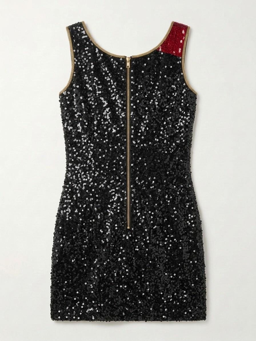Til Death beaded reception dress, back with gold zipper
