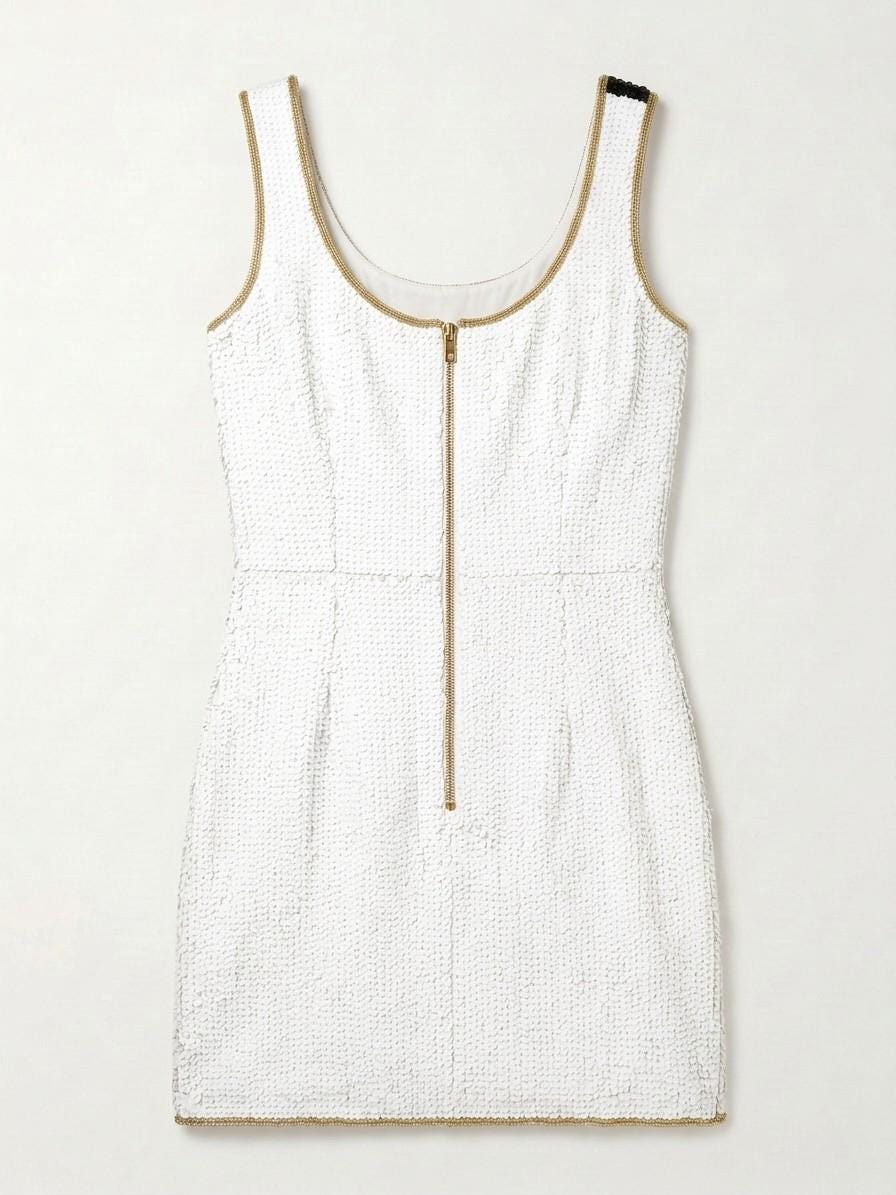 Til Death Hearts beaded reception dress, back with gold zipper