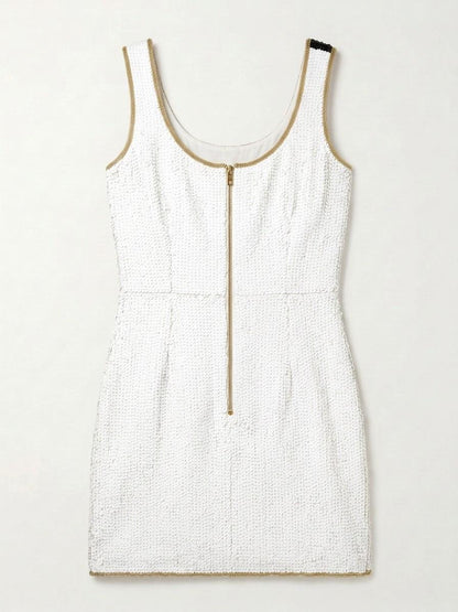 Til Death Hearts beaded reception dress, back with gold zipper