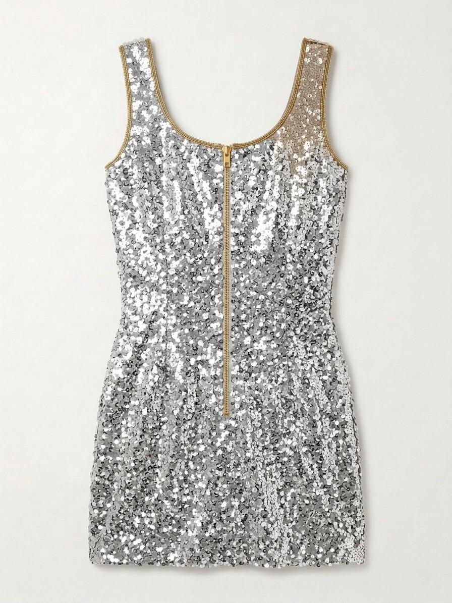 All That Glitters beaded reception dress, back with gold zipper