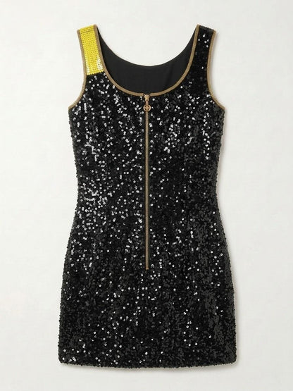 Met in the City beaded reception dress, back with gold zipper