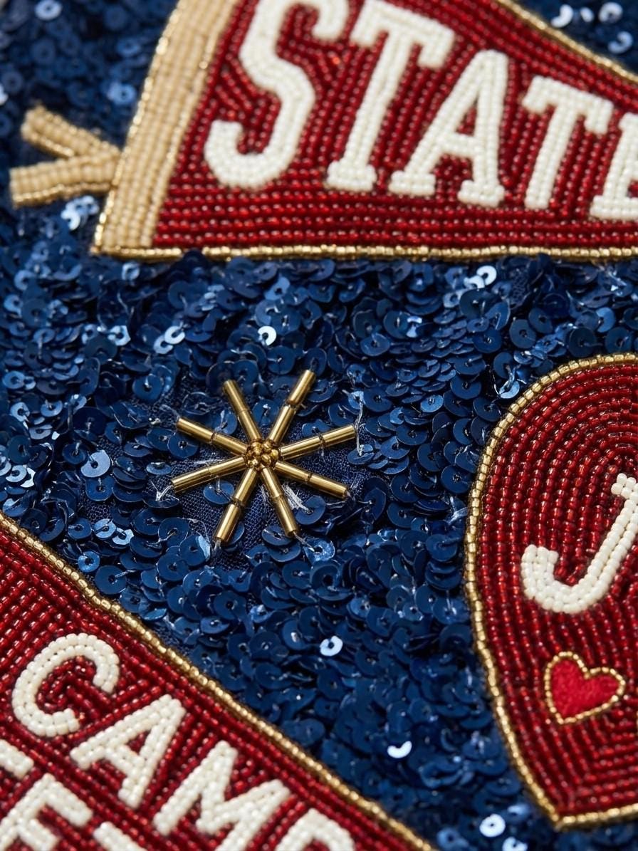 Campus Sweethearts beadwork close-up